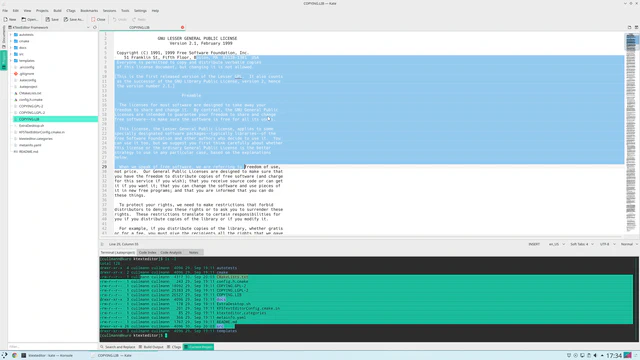 Experiments on Kate & Konsole with 19.08.2 with selection